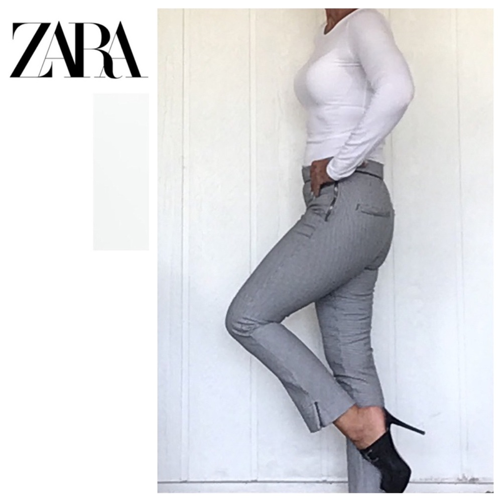 ZARA HOUNDSTOOTH SLIM PANTS SIZE SMALL